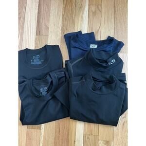 Champion Black Duo Dry Baselayer Shirts 5 piece Bundle Ski Snow (Youth XS)